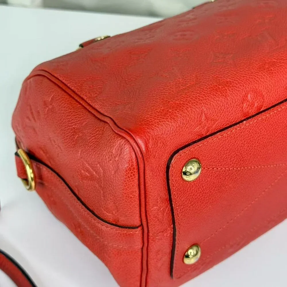 Louis Vuitton Orange Leather Empreinte Speedy 25 Crossbody Bag with Gold Hardwar